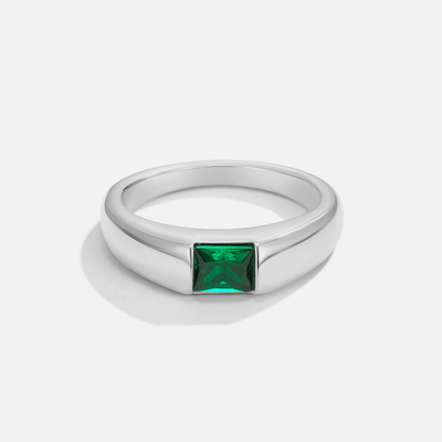 Ember Zilver & Smaragd Ring
