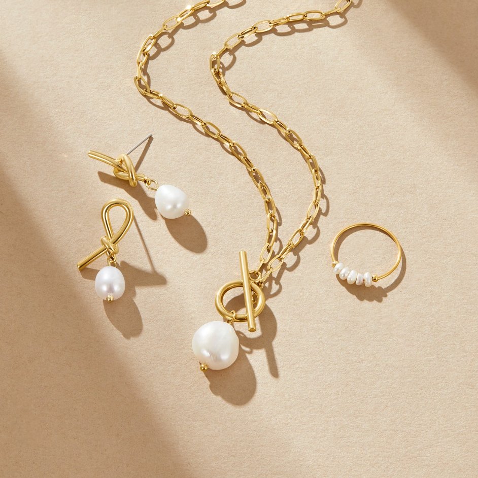 Eva Zoetwaterparel Gouden Ketting