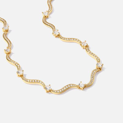 Freya Kristallen Golven Ketting