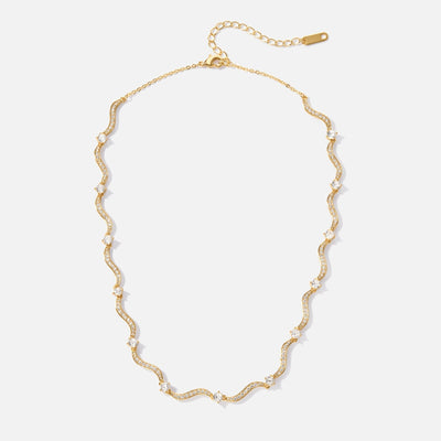 Freya Kristallen Golven Ketting