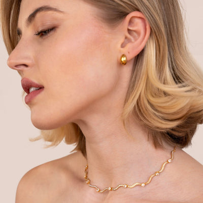 Freya Kristallen Golven Ketting