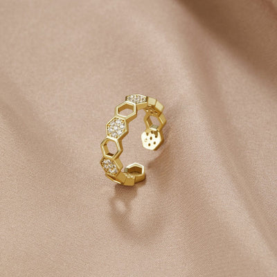 Bij - Gouden & Kristallen Ring