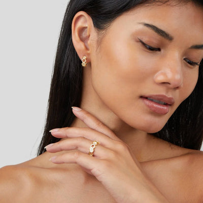 Bij - Gouden & Kristallen Ring