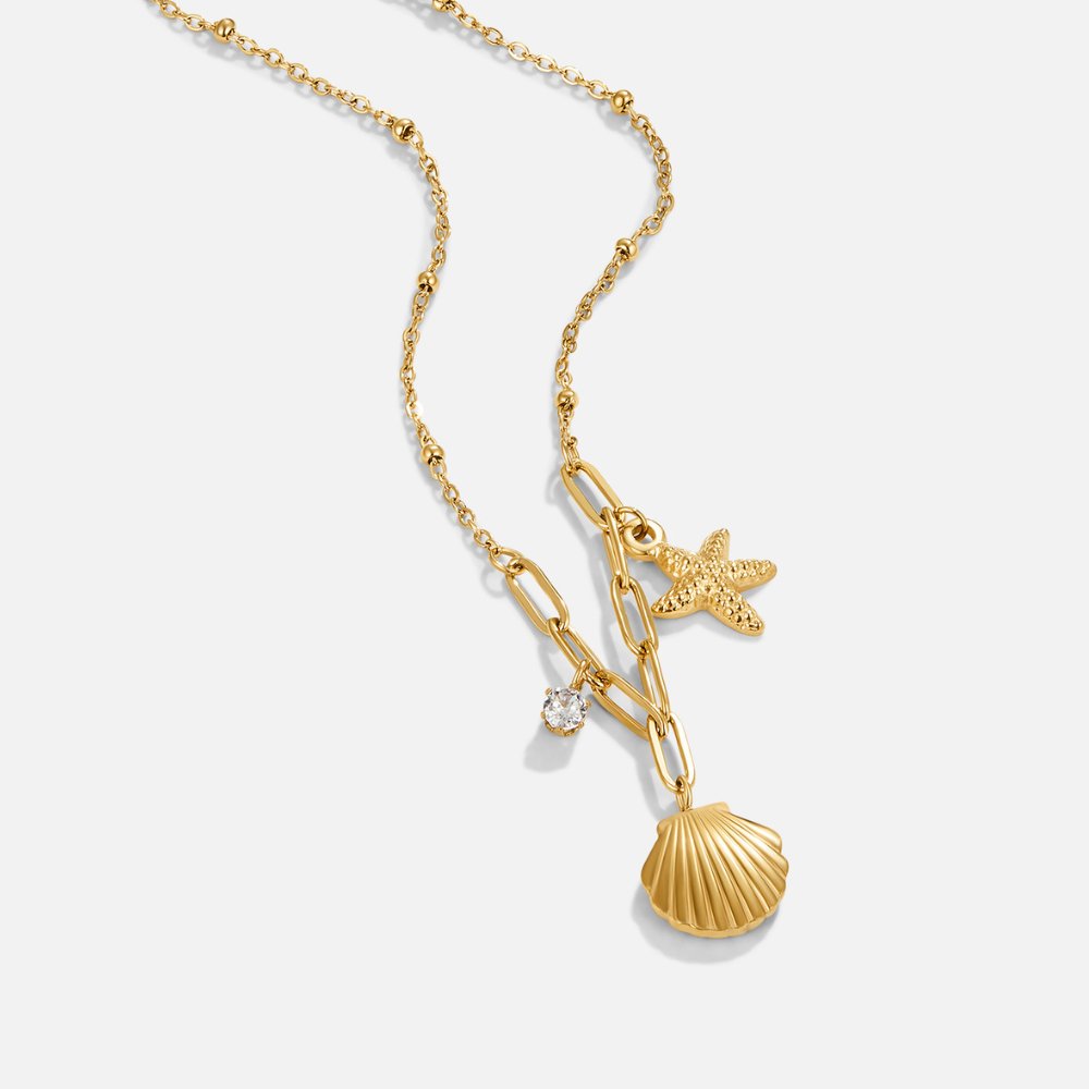 Gouden Schelp & Zeester Hanger