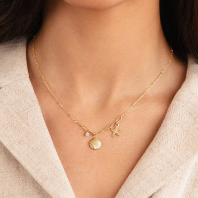 Gouden Schelp & Zeester Hanger