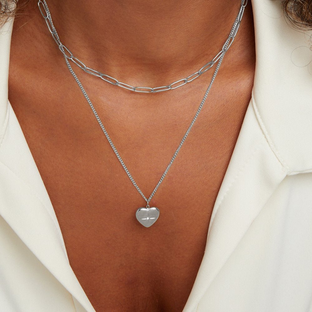 Hart & Paperclip Ketting