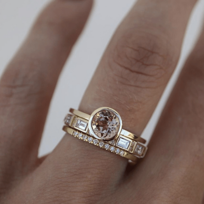 Hoffnung - Inlay-Kristal-Goudenring-Set