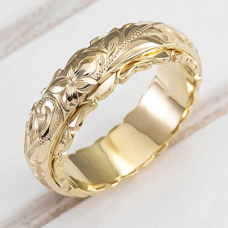 Vintage Gouden Bloemenring