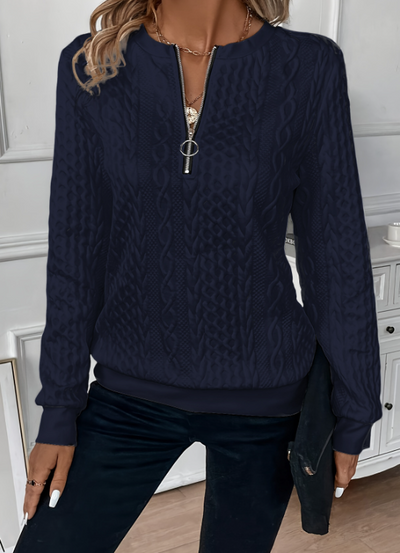 Melanie | Trendy trui met kabelprint