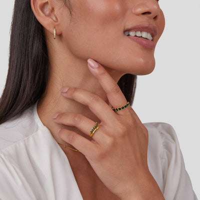 Mary - Smaragdgroene, gelaagde Ring