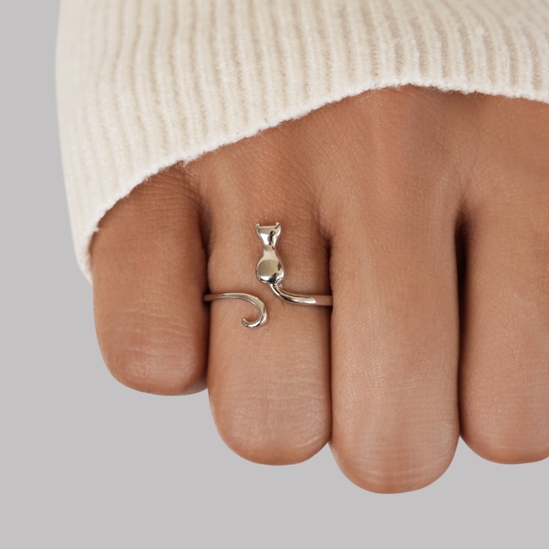 Middennachtskat Silverring