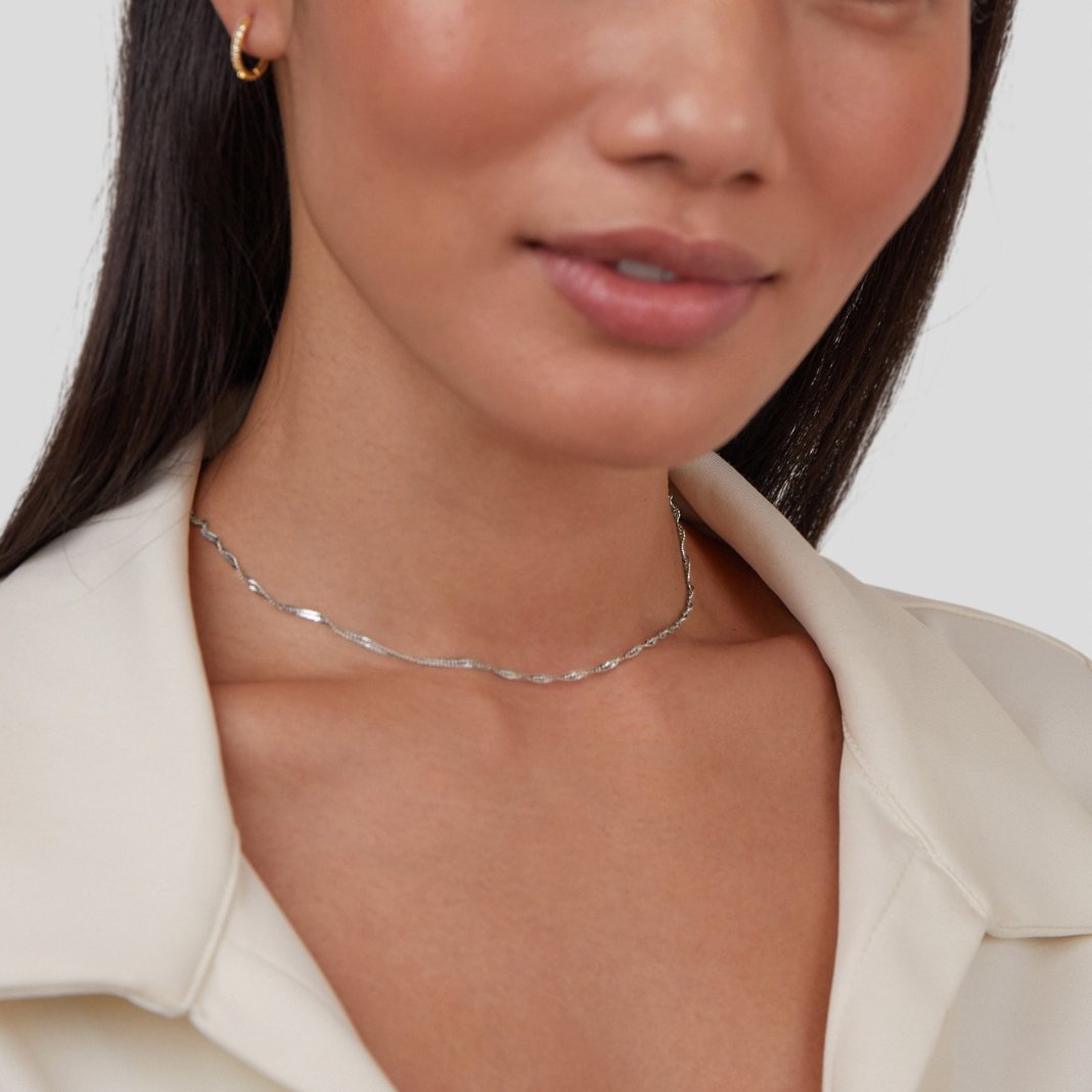 Mila Twist Zilveren Kettenhalsband
