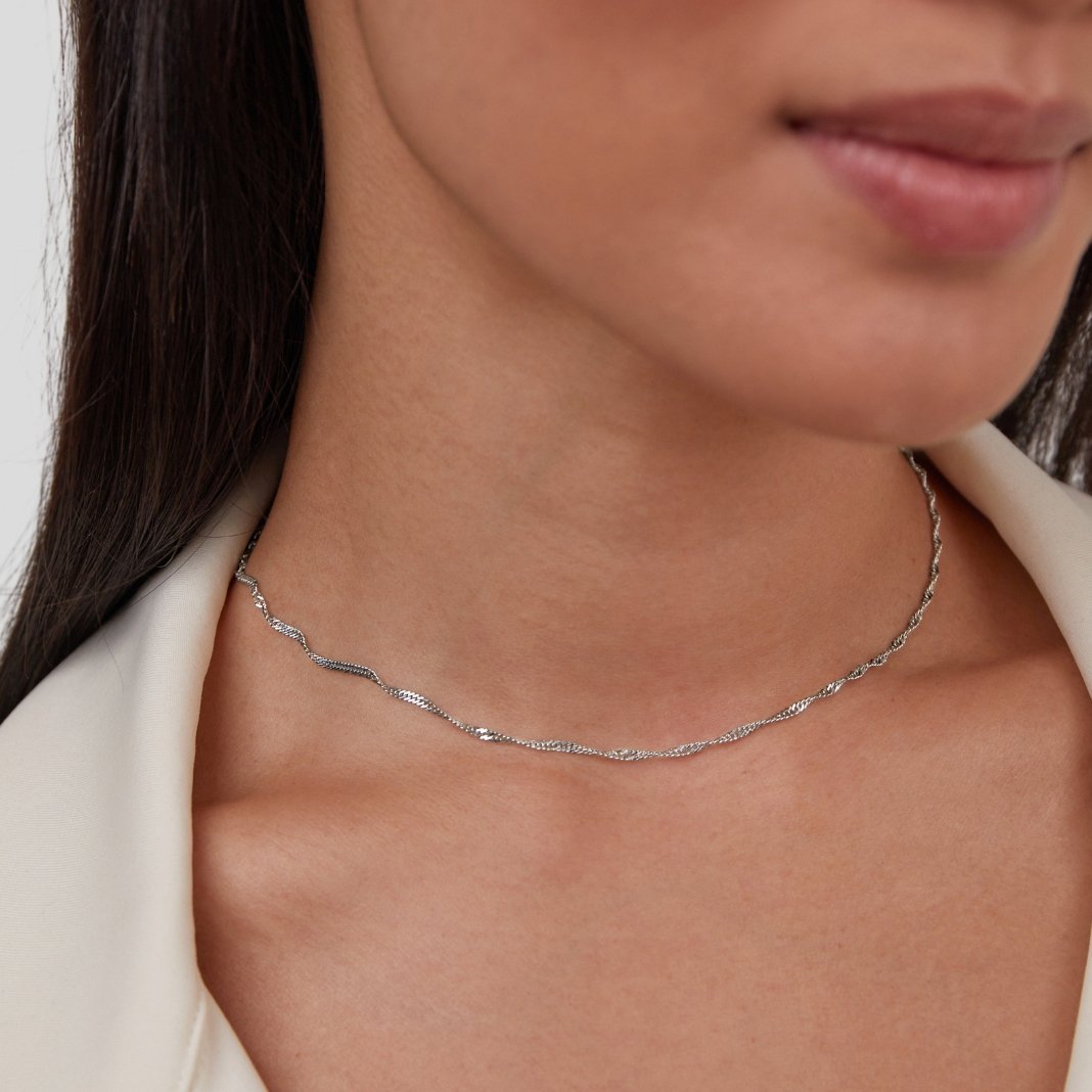 Mila Twist Zilveren Kettenhalsband