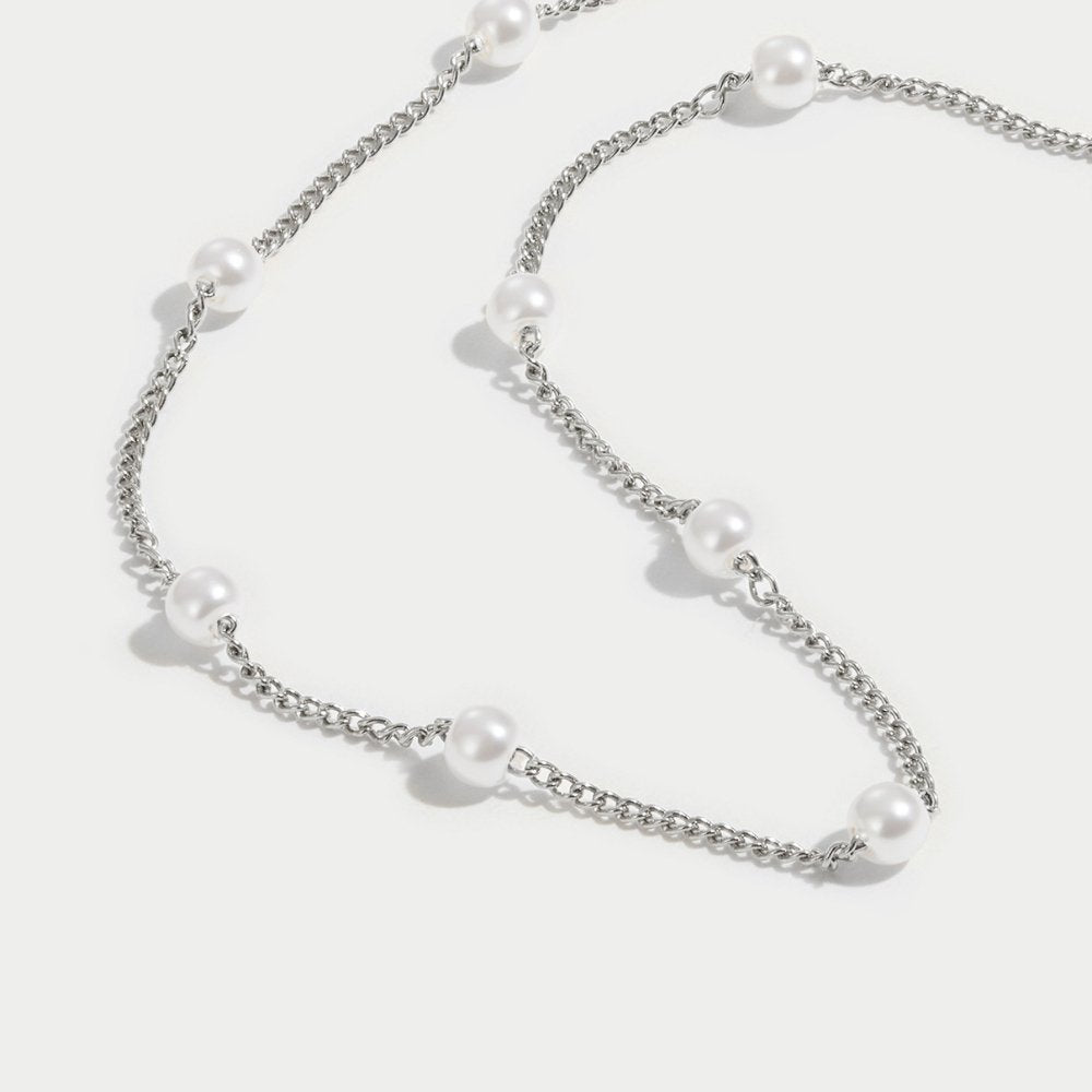 Nura Pearl 18K Zilveren Ketting