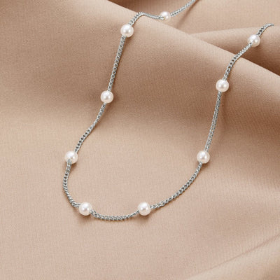 Nura Pearl 18K Zilveren Ketting