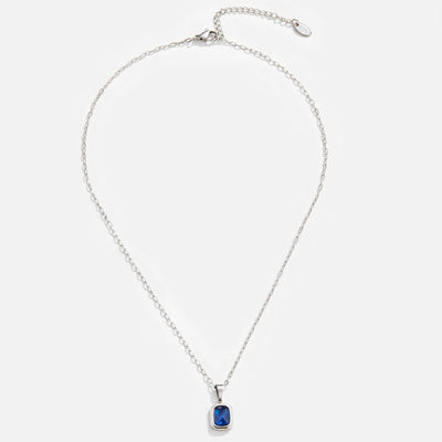 Oceaanblauwe Hanger Zilveren Ketting