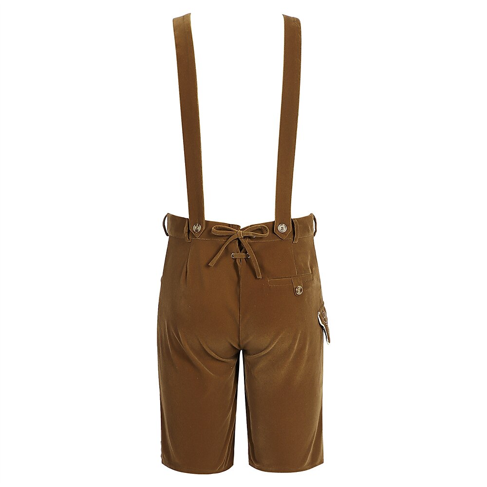 Heren Lederhosen voor Oktoberfest met Kunstzinnige Borduursels, Praktische Bretels en Comfortabele Zijzakken