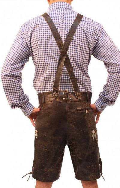 Heren Lederhosen voor Oktoberfest met Elegante Borduursels en Verstelbare Bandjes voor een Authentieke Beierse Look