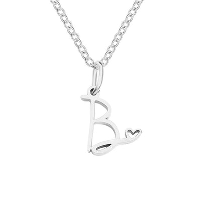 Zilveren Letters-Hart-Halsketting