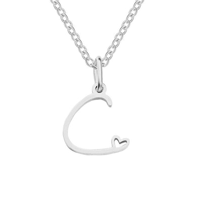 Zilveren Letters-Hart-Halsketting