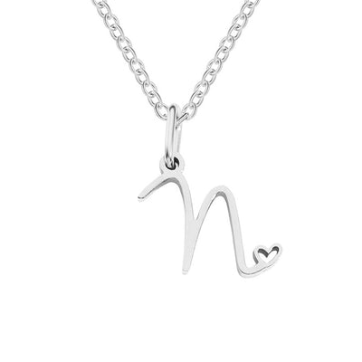 Zilveren Letters-Hart-Halsketting