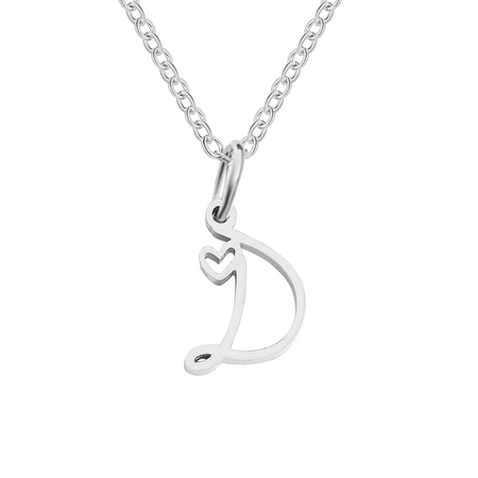 Zilveren Letters-Hart-Halsketting