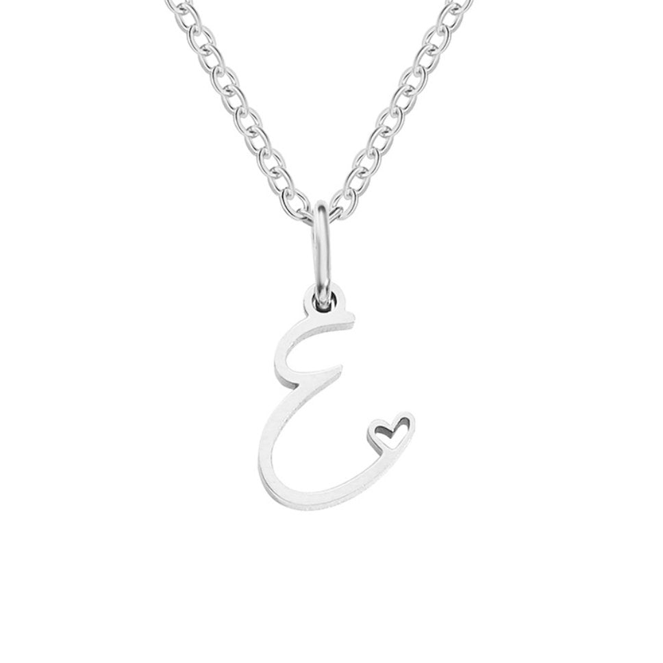 Zilveren Letters-Hart-Halsketting