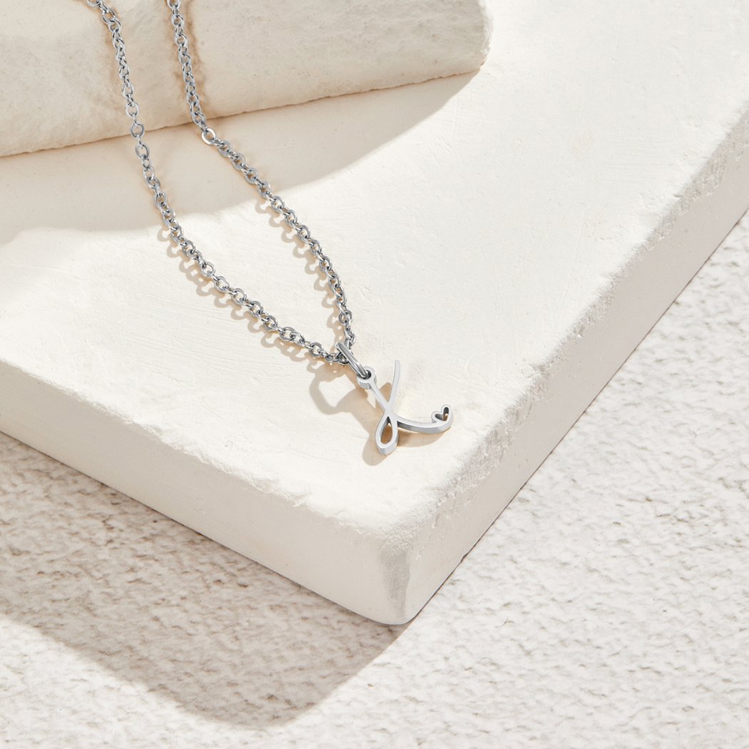 Zilveren Letters-Hart-Halsketting