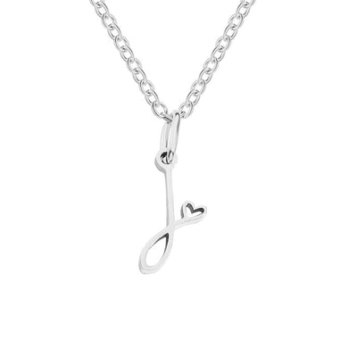 Zilveren Letters-Hart-Halsketting