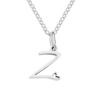 Zilveren Letters-Hart-Halsketting