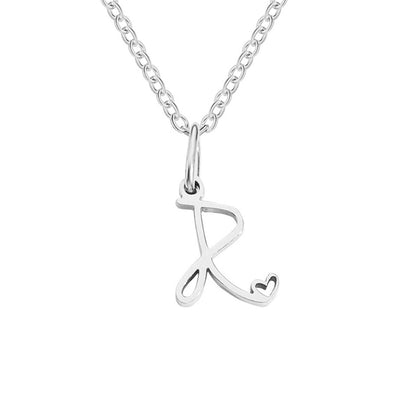 Zilveren Letters-Hart-Halsketting