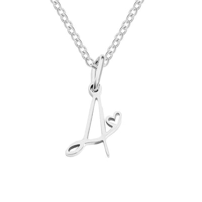 Zilveren Letters-Hart-Halsketting