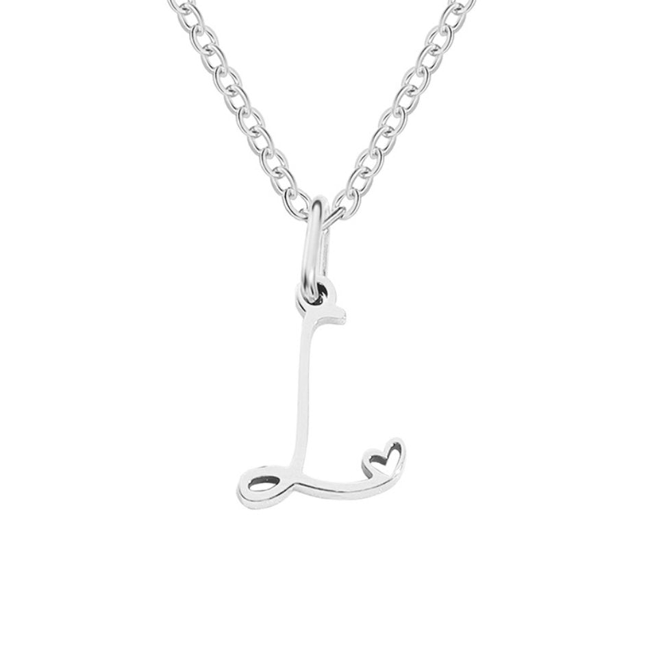 Zilveren Letters-Hart-Halsketting