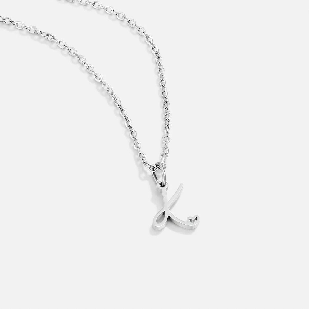 Zilveren Letters-Hart-Halsketting