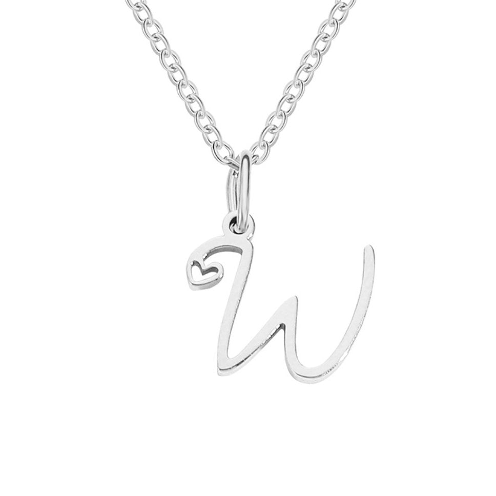 Zilveren Letters-Hart-Halsketting