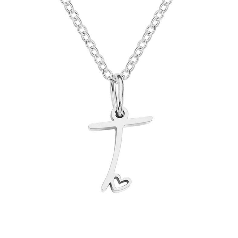 Zilveren Letters-Hart-Halsketting