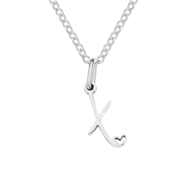 Zilveren Letters-Hart-Halsketting