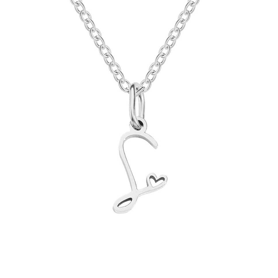 Zilveren Letters-Hart-Halsketting