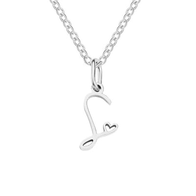 Zilveren Letters-Hart-Halsketting