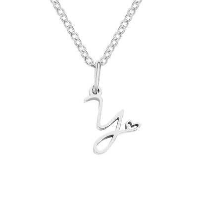 Zilveren Letters-Hart-Halsketting