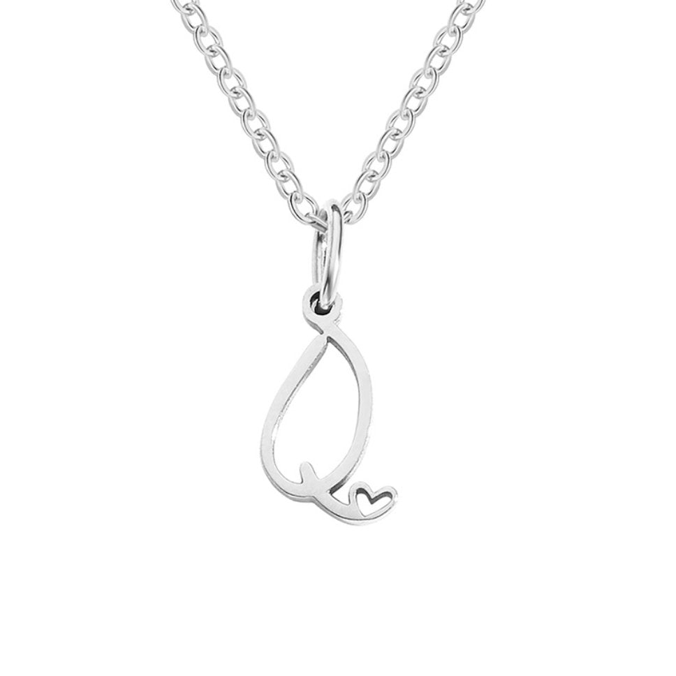 Zilveren Letters-Hart-Halsketting