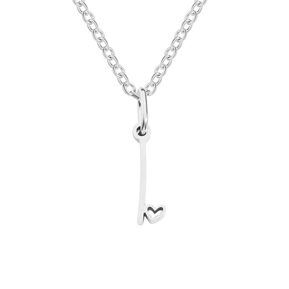 Zilveren Letters-Hart-Halsketting