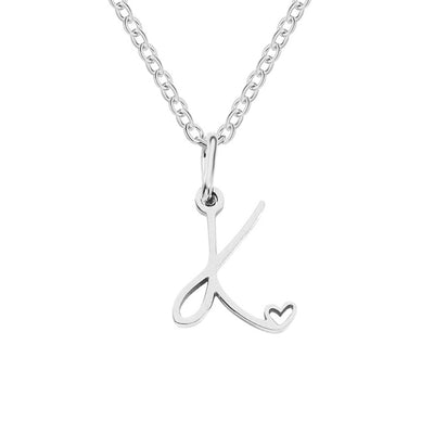 Zilveren Letters-Hart-Halsketting