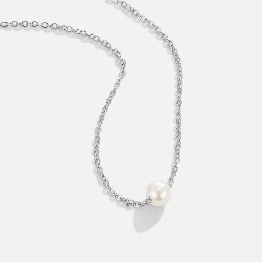 Solitaire Zilveren Parels Halsketting