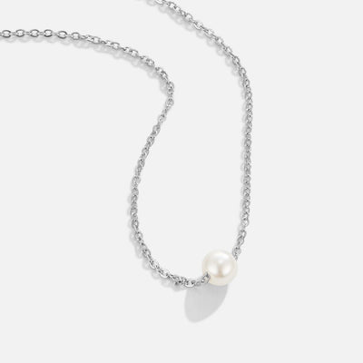 Solitaire Zilveren Parels Halsketting