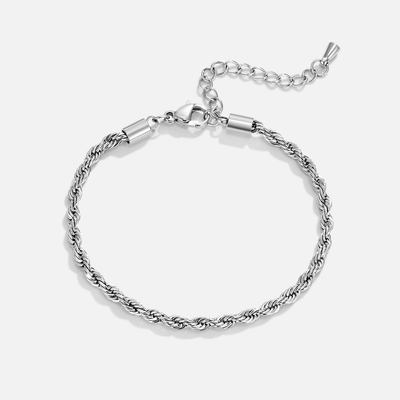 Verdraaide kettingen zilveren armband