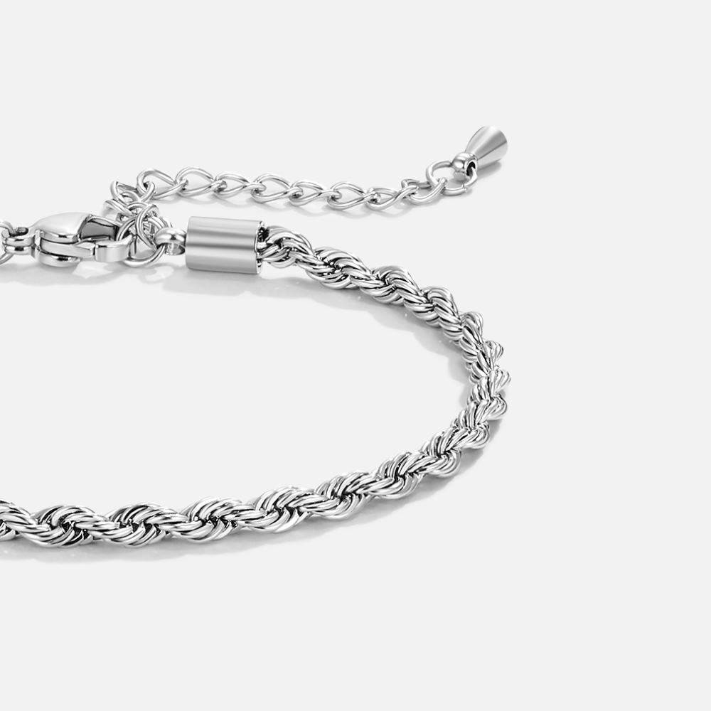 Verdraaide kettingen zilveren armband