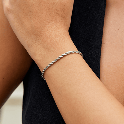 Verdraaide kettingen zilveren armband