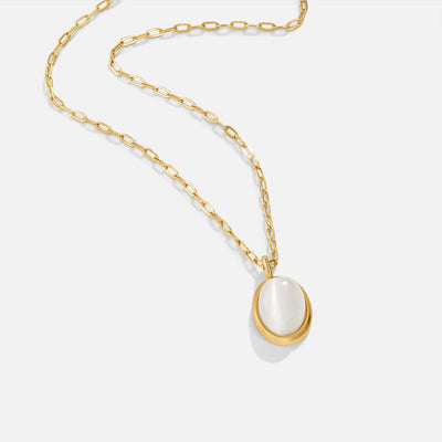 Witte opal halsband