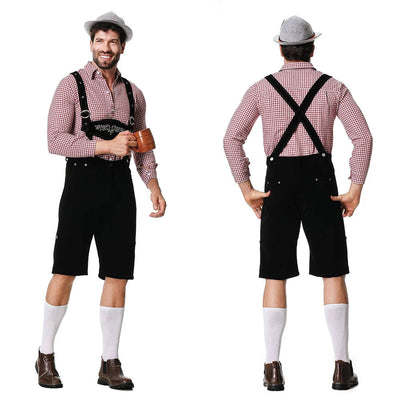 Traditionele heren Lederhosen set voor Oktoberfest met shirt en stropdas - De ideale outfit voor een feestelijk bierfeest